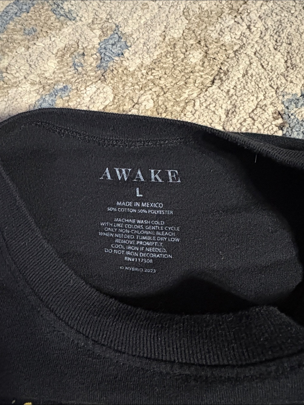 Awake Black Short-Sleeve Tee with Yellow Sun & White Moon Graphic Panel - Picture 3 of 3